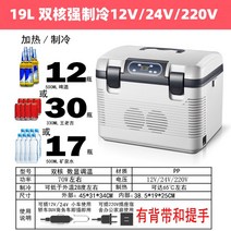 관광버스 이동식 휴대용 냉장고 전기 미니 차량용 캠핑 아이스박스 화물차, 19L, 19L 듀얼코어 디지털 미니밴 3용(냉장)