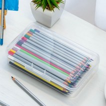 투명 플라스틱 색연필 필통 케이스 보관함 대학생선물 학용품 고학년필통 중학생필통 대학생 파우치 중학생