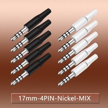 10pcs 흰색과 검은색 3.5mm 스테레오 헤드셋 플러그 4극 3극 3.5 오디오 플러그 잭 어댑터 커넥터 Iphone 새 콘센트 2.5mm, 17mm 4P 니켈 믹스, 05 17mm 4P Nickle Mix