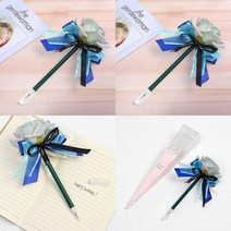 장미 플라워 볼펜 블루 장미볼펜 선물필기도구