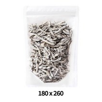 전면투명후면백색스탠드(지퍼형/PP) / 180x260 / 100매 / 쥐포 진미채 문어발 마른안주 애견간식 전통과자 건어물 건수산물 농산물 곡식 견과류 소분보관 모던봉투, 100개