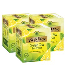 트와이닝 녹차 레몬 티백 10개 Twinings Green Tea Lemon Tea Bags, 3팩