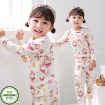 토토와모모 여아 주니어 실내복 유아 아동 어린이 면 내복 /P애플소녀(30수)
