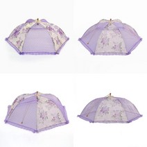 로즈 레이스 원터치 밥상보 85CM 퍼플 음식덮개 식탁음식덮개 음식커버 반찬덮개 밥덮개 음식상보 상보