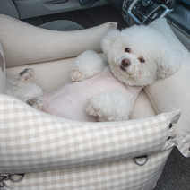 강아지 카시트 고양이 카시트 깔끔 커버분리형 리토가토 린넨 체크 / 카시트+안전고리1세트, 블루