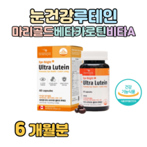루테인 누테인 베타카로틴 비타민A 노화 아이 눈 건강 도움 캐나다 식 약 처 인정 홈쇼핑 프리미엄 골드 추천 영양제 성분 효능 가격 비교 할아버지 할머니 부모님 선물, 6개월치, 500mg x 60캡슐 (하루 1캡슐)