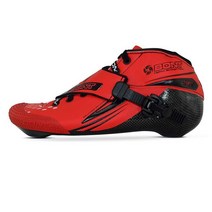 레이싱인라인 Bont오리지널 제트 스피드 인라인 열 성형 스케이트 100% 카본 레이싱 부츠 2pt 195mm, [02] 4, [01] Red Black