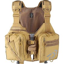 Daiwa 다이와 낚시 조끼 라이트 플로트 게임조끼 프리사이즈, 밀리터리 베이지