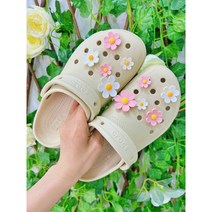 [당일출고]꽃향기만남기고갔단다10pcs(5종류)/자비츠/꽃자비츠/신발꾸미기/신발장식/실내화장식/실내화꽃장식, 하얀색(10pcs), 10개