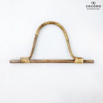 손뜨개가방 라탄 손잡이 2개 퀼트 마크라메 핸들, 대형(32cm)