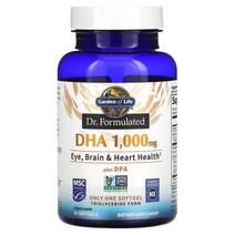 가든오브라이프 Dr. Formulated DPA 함유 DHA 감귤맛 1 000mg 소프트젤 30정옵션확인필수