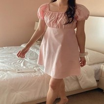 브이와이 여자 엠파이어 피서룩 반소매 미니원피스