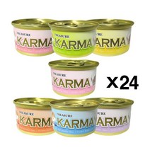 [에이치플러스몰] 카르마 캣 80g X24개 (선택) 고양이 통조림 간식 습식, 종류:가다랑어와헤어볼