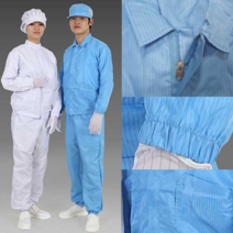 투피스 제전복 방진복 크린룸 [투피스 상의+하의 1SET] 사이즈M XL 2XL 3XL, 백색