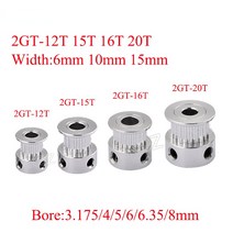 2GT 12 15 16 20 톱니 타이밍 풀리 보어 3.17/4/5/6/6.35/8mm GT2 벨트 폭 6mm 10mm 3D 프린터 CNC 부품, 09 20 Teeth Bore 3.175_01 6mm