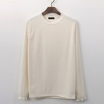 퍼니걸스 1740 데일리 물결 골지 긴팔 티셔츠 여성의류
