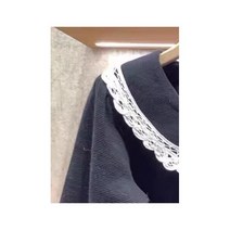 빅카라 니트 블라우스 봄 셔츠 여성 레이스 스티치 피터팬 카라 퍼프소매 숏 가디건