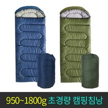 초경량 캠핑침낭 950g 1300g 1800g 사계절용 동계용 낚시 텐트 등산 차박침낭 캠핑매트 머미형, 블루 (BLUE)