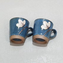미각도예 머그잔(소) 블루한송이[도자기머그컵 물컵 커피잔 다용도컵], 1p, 블루