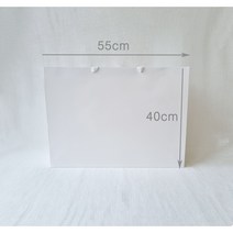 특대형 쇼핑백(블랙/화이트)55X40X15cm/ 기프트아이, 화이트(1장)