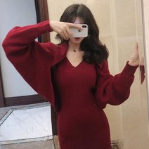 브리앙뜨 볼레로 니트 원피스 세트