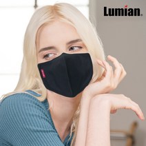 루미안 5G 냉감 항균 비말차단 빨아쓰는 여름용 연예인마스크, 블랙, L(남성), 1개