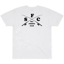 SFC 낚시대 쿨론티 기능성 반팔티, LL, 화이트/블랙