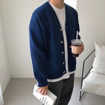 남녀공용 루즈핏 캐주얼 브이 니트 가디건 5컬러
