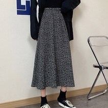 롱치마 플라워패턴 허리밴딩 여성스러운 A라인 치마