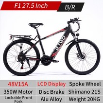 전동바이크 접이식 오토바이 스쿠터 드롭 세금 없음 EU 창고 미국 주식 ebike 자전거 48V15Ah bicicleta 드, 04 27.5inch 350W 15ah