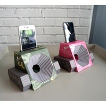 아트박스/DNA디자인 사운드탱크 무전력스피커 휴대폰거치대, 핑크
