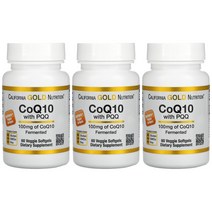 California Gold CoQ10 with PQQ 캘리포니아 골드 PQQ함유 CoQ10 100mg 소프트젤 60개입, 1개, 3개묶음(10%할인)