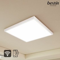 베스틴 LED 조명 CLL-081AESW 사각 거실등 80W (IoT 타입 화이트)-스위치 설치포함, Iot리모콘(1회로)