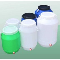 소금 간수 항아리 배럴 20kg 미니 대 드럼통 발효통 농업용 보관통 공장 장독, 04 30L흰색드럼+수도꼭지