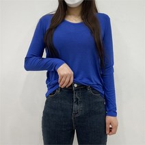 쏘유마켓 쏘유마켓 스판 사계절 라운드 긴팔 티셔츠 (8443437)
