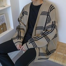 스웨터 복고 니트 카디건 게으른 바람 루즈 자켓 v-neck