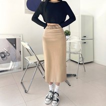플랜데이 반디 밴딩 트레이닝 코튼 롱 스커트
