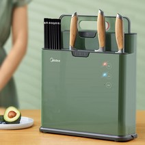 칼도마살균기 소독기 업소용 가정용 자외선 멸균 UV 메이디 나이프 랙 오브제 킬러 살균 빨대 수납 스마트 주방 랙, 녹색건조+살균+분류
