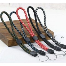 손목 휴대폰 핸드 스트랩 목걸이 줄 끈 고리 가죽 체인 스마트폰 핸드폰 도난방지, 레드／화이트