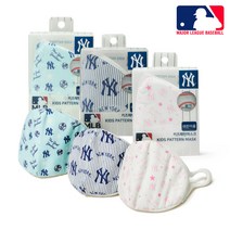 MLB 엠엘비 키즈패턴 마스크 방한대 NY 블루, 단품