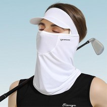 여자골퍼 캐디용 캡모자형 속건성 쿨링 마스크 편한호흡 필드용 햇빛차단 통기성우수