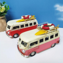 앤틱 미니 버스 캠핑카 (레드 / 핑크) 카페 소품, 핑크