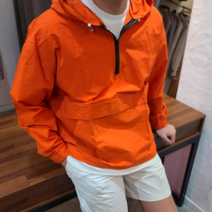 남자 여름 반집업 후드 아노락 바람막이 자켓