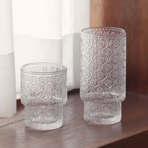 카페 물컵 레트로 유리컵 유리잔 글라스 스텍컵 200ml, 소