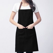 오가닉라이프 데님 목걸이형 앞치마 카페 바리스타 공방 모던 예쁜, 데님 목걸이형 앞치마 (블랙)