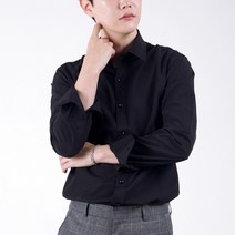 남성용 구김없는 스판 반슬림 와이셔츠