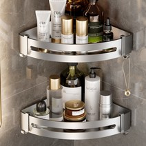 [무타공] 메디퓨어 욕실선반 화장실선반 욕실정리대, 실버, 코너선반 1+1