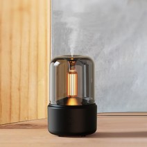 ANKRIC 가습기 USB 미니 가습기 크리에이티브 캔들 디퓨저 분위기 촛불 120ML, 블랙