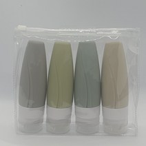 여행 필수품 여행용 다목적 파스텔 실리콘 공병, 혼합 색상, 4개