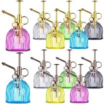 Maxdot 식물 미스터 유리 스프레이 병 12개 15.5cm(6.1인치) 높이 빈티지 스타일 장식 식물 분무기 물뿌리개 냄비 플라스틱 탑 펌프 식물 미스터 병 다육 식물 급수